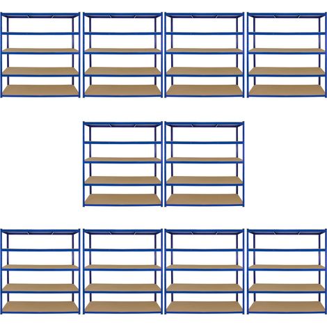 10x T-Rax Schwerlastregal Lagerregal Garagenregal Stahlregal Industrieregal Blau