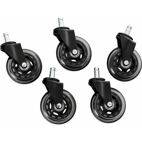Green Mobility-Paquet de 5 Roulettes Pour fauteuil de bureau noir (1/4)