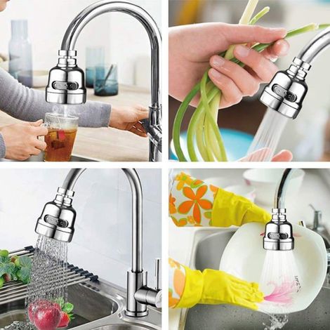 Robinet Filtre Eau 360° Rotatif, 3 Modes Économie d'Eau, Salle Bain/Cuisine Évier Tête Pulvérisation Cuneary (1/5)