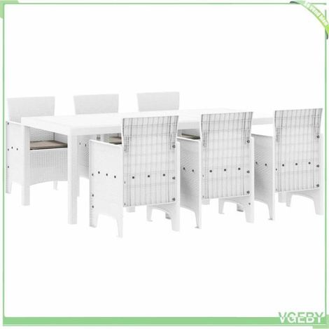 Ensemble de salle à manger pour jardin - FAFEICY - 3378724 - Blanc - Poly Rattan - 6 personnes (1/5)