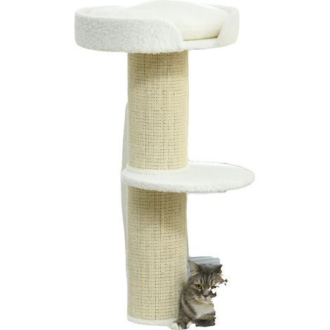 Tiragraffi a 3 livelli, alto 91 cm, con piattaforma per la nidificazione, palo in sisal, dimensioni 45 cm x 45 cm (1/5)