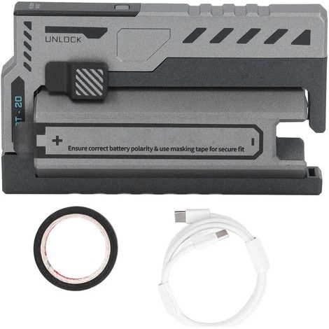 Chargeur de Batterie Mobile 2 en 1, Chargeur Portable Mince Réutilisable 20700, Chargeur de Batterie au Lithium, Boîtier de Charg de Batterie Remplaçable pour Cylindrique Plate. (1/5)