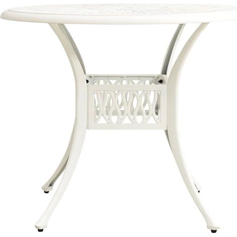 Maison Exclusive - Gartentisch Weiß 90x90x74 cm Aluminiumguss (1/5)