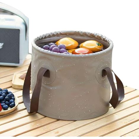 Seau de camping pliable - Seau de stockage d'eau pliable avec poignée - Récipient à eau pliable et léger-AquaForge (1/5)