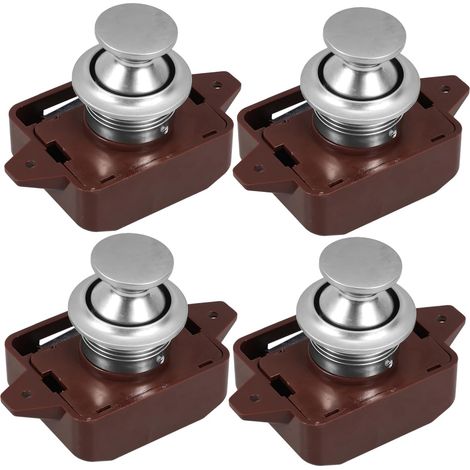 Lot de 4 verrous pour armoires de camping, car, bouton, caravanes (1/5)
