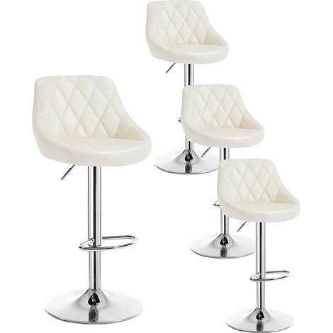WOLTU 4x bar stools chairs Breakfast Dining stools chairs for Kitchen Adjustable Cream
