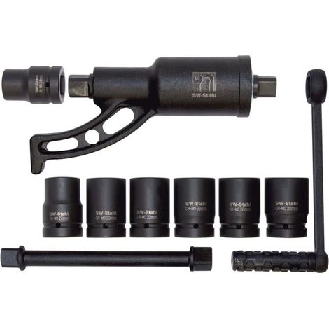 SW-Stahl 03965L Multiplicateur de couple 1 pouce, 3.200 Nm, 10 pièces I Amplificateur de couple pour camions I Clé dynamométrique avec jeu de douilles I Coffret pour camions (1/4)