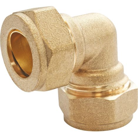 SOMATHERM FOR YOU - 90 ° Gomito pari a ottone compressione per tubo rame Ø10 (1/4)