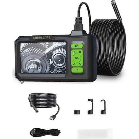 Caméra d'inspection 4,3 pouces 1080p HD, caméra endoscopique IP67 pour canalisations, compatible avec carte mémoire 32 Go et outil inclus, portée 10 m (1/4)