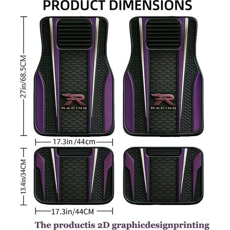 Tapis pour coffre de voiture, tapis de protection contre la poussière, résistant à l'usure et à la saleté, facile à entretenir - 33 x 44+44 x 68cm【deux pièces de chaque】