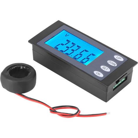 PEACEFAIR Compteur numérique AC 80-260V 100A : courant, tension, puissance, kWh, heure, voltmètre, transformateur de courant (1/5)