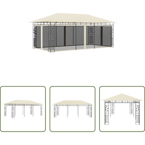 Moskitonetz - Pavillon mit Moskitonetz 6x3x2,73 m Creme (1/5)
