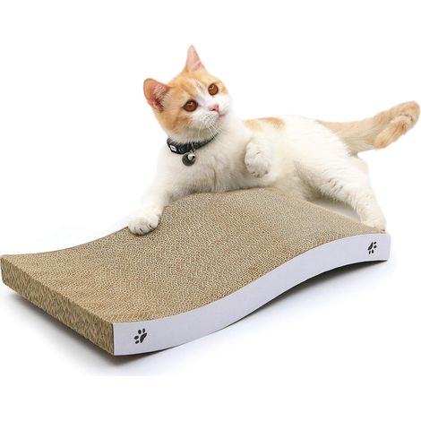 Griffoir en carton pour chat, conçu avec une texture à griffer de qualité supérieure, griffoir durable et réversible. (1/5)