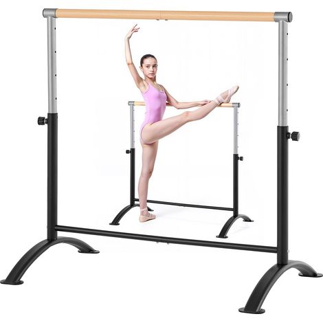 Barre à ballet pour la maison, barre de danse portable et autoportante en acier au carbone, équipement de fitness anti-oscillation réglable en hauteur, pour entraînement d'équilibre et Pilates