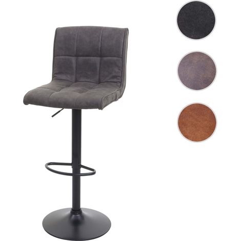 Tabouret de bar HWC-B13, tabouret de bar, imitation daim - vintage marron clair (1/5)