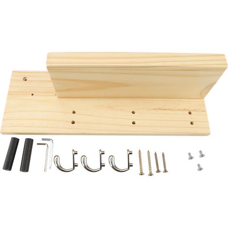 Etagère Murale - Avec 3 Crochets - En Bois - Pour Entrée Salle De Bain Couloir - 1 Pièce (1/5)