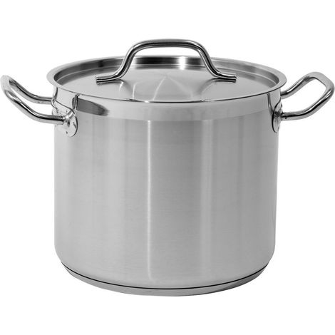 Hoher Kochtopf mit Deckel aus Edelstahl 21/0, 24 cm, 9 l (1/5)