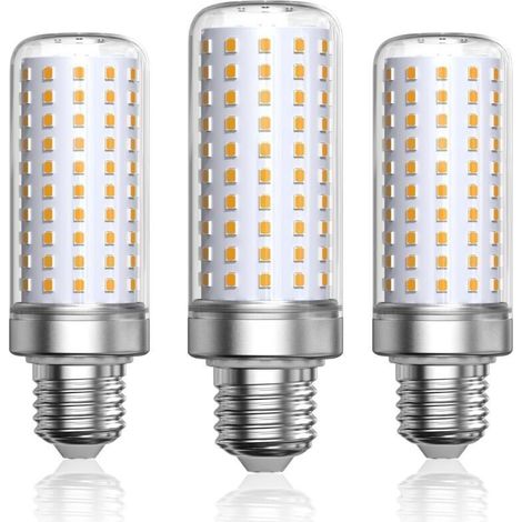 Bombilla LED E27, blanco cálido 3000K, 1800LM, equivalente a una bombilla halógena de 200W, bombillas tipo maíz, lámpara LED E27 para sala de estar, lámpara de araña, porche (no regulable, paquete de (1/4)
