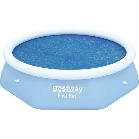 Trade Shop - THERMALABDECKUNG FÜR FAST SET RUNDSCHWIMMBECKEN DURCHMESSER 244 CM SOLARABDECKUNG 58060 - (1/3)