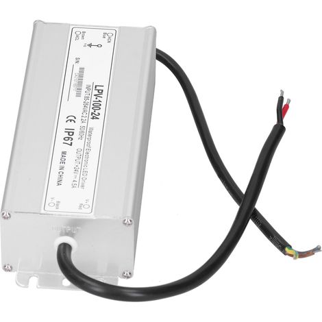 Alimentation étanche 100W 24V DC, transformateur LED driver mono sortie, convertisseur électronique LPV-100-24 pour extérieur, IP67. (1/5)