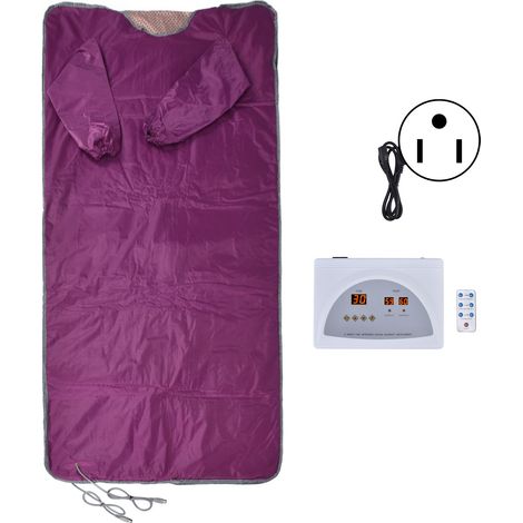 Couverture Sauna Infrarouge Lointain, Aimant Moxibustion, Désintoxication Beauté 35-80°C 650W, Transpiration Rapide pour Spa Salon Détente Corporelle, Prise US 110V (1/5)