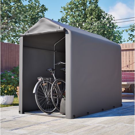 Fahrradgarage wetterfest 187x100x160 cm Stahl PE-Plane OKMYHOME