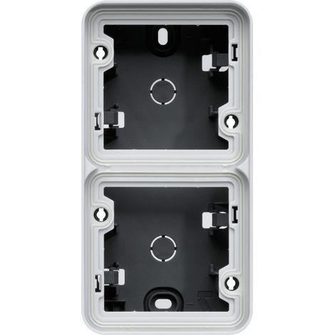 Boîte en saillie Cubyko pour mécanisme associable - 2 postes - Verticale - Gris - WNA686- Hager (1/4)