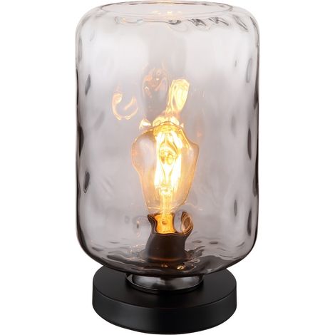 Globo - lámpara de mesa - Darina - negro - vidrio vidrio ahumado (1/5)