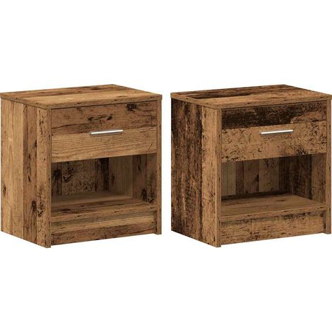 Maison Exclusive - Comodini 2 pz con Cassetto Legno Antico 39x28x41 cm