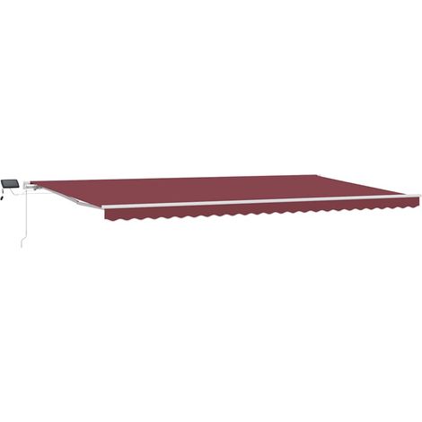 Maison Exclusive - Markise Manuell mit LED Weinrot 600x300 cm