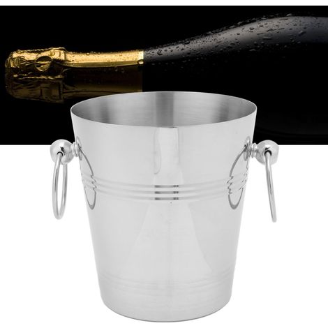 Seau à glace en acier inoxydable, seau à glace de bar, seau à vin, petit modèle argenté (1/5)