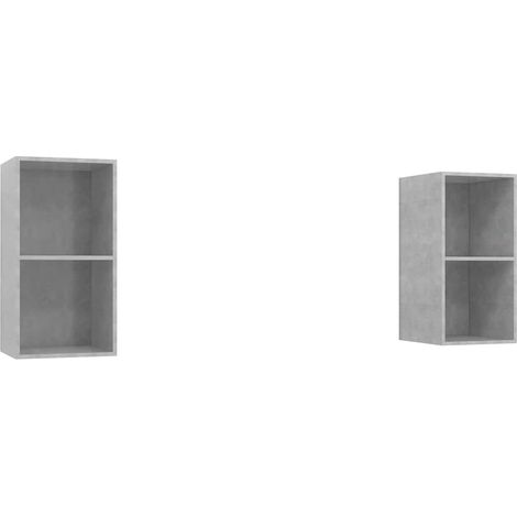 vidaXL Muebles de salón de pared 2 pzs madera ingeniería gris hormigón (1/2)