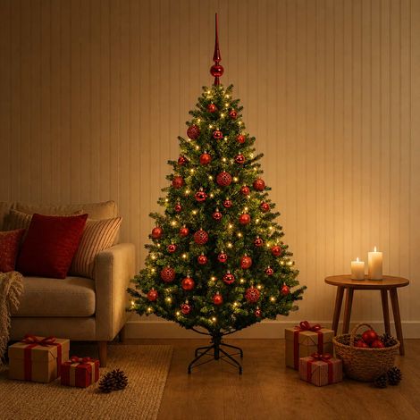 vidaXL Artificial Christmas Tree with Bauble 150 cm 150 LEDs (1/5)