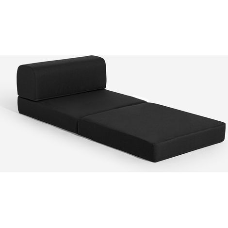 Poltrona letto pieghevole salvaspazio 2in1 in tessuto Betty - Nero (1/5)