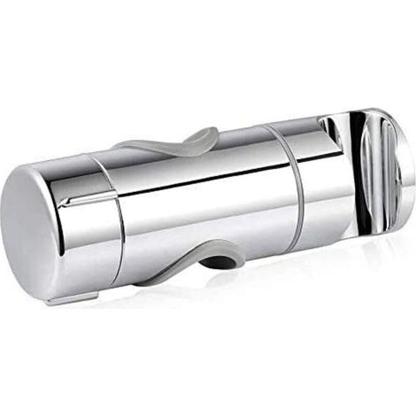 Support De Douche À Main - Réglable 19 À 25 Mm - Pour Barre Ronde - En Abs Chromé - Argent - 1 Pièce (1/4)