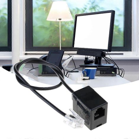 Adaptateur réseau vers téléphone facile à utiliser, câble RJ45 vers RJ11 de 35 cm/13,78 pouces (1/4)
