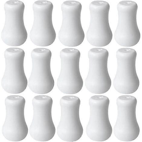 Lot de 20 pompons en bois blancs pour cordons de stores vénitiens, 3,2 cm x 1,9 cm. (1/5)