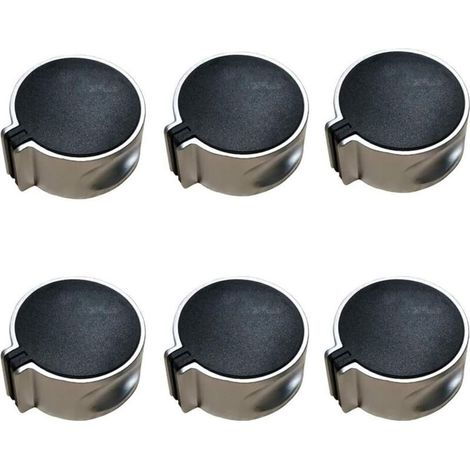 6 Pièces Boutons Four Cuisinière, Cuisinière à Gaz Boutons, Bouton Cuisinière à Gaz, Bouton Gaz, Alliage Universel Mode Interrupteur à 45° Noir Bouton Gaz pour Cuisine à Domicile, 8 mm (1/4)