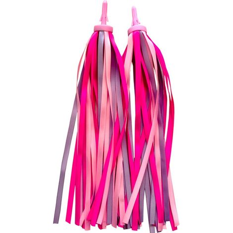 Juego de 4 serpentinas para bicicletas infantiles: 2 rosas + 2 azules, colores suaves, para el manillar.
