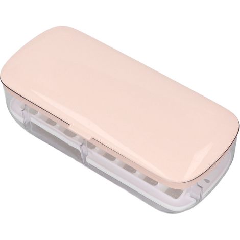 Machine à glaçons à pression, sans BPA, de qualité alimentaire, peu encombrante, en silicone rose, avec couvercle, idéale pour whisky, cocktails et jus de fruits. (1/5)