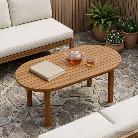 vidaXL Encimera 80 x 40 x 3,5 cm Ovalado Madera de teca maciza Natural (1/5)