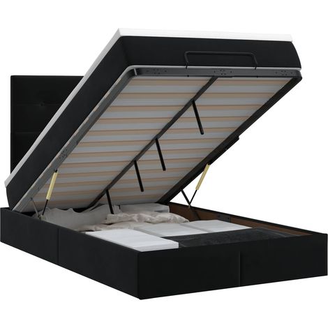 Maison Exclusive - Letto ottomano con materasso Nero 120 x 190 cm Velluto (1/5)