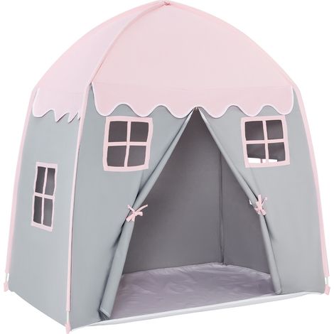 Tente château de jeu portable intérieure pour enfants - rose (1/5)