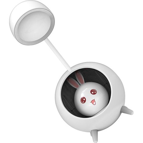 Lampe de bureau LED mini blanche, protection oculaire, lampe de table pour bureau à domicile, veilleuse compacte et élégante. (1/5)