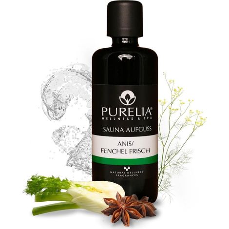 PURELIA Saunaaufguss Konzentrat Anis-Fenchel (frisch) 100 ml natürlicher Sauna-aufguss - reine äther