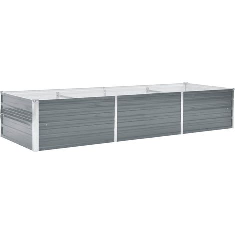 Jardinière,Lit surélevé de jardin Acier galvanisé 240x80x45 cm Gris CFW10373 (1/5)