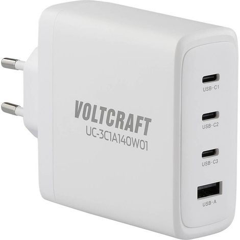 [NEUWERTIG] B-Ware VOLTCRAFT UC-3C1A140W01 USB-Ladegerät 140W 4 Ausgänge GaN für iPad iPhone Tablet (1/2)