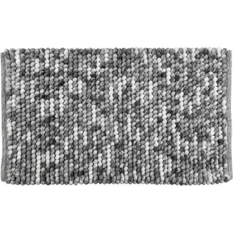 WENKO Tappeto da bagno Urdu, Tappeto da bagno antiscivolo, in cotone misto, 60x90 cm, grigio (1/5)