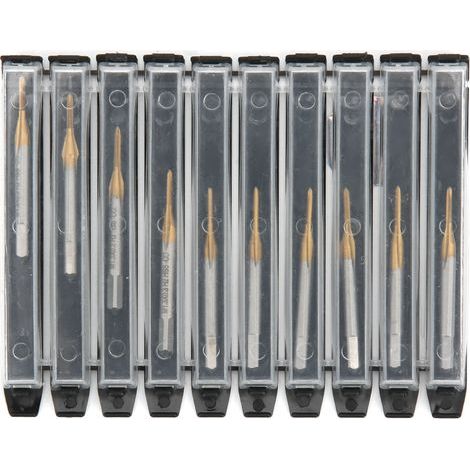 10 pièces M1.3 x 0.3 HSS vis taraud foret Machine de revêtement filetage métrique placage Ti outil à main (1/5)