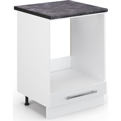 Mobile per forno da incasso Fame-Line, Bianco lucido, 60 cm , PL Antracite, Vicco (1/5)